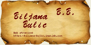 Biljana Bulić vizit kartica